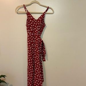 Floral Wrap Midi Dress